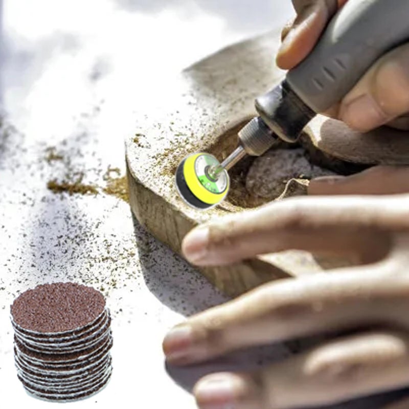 CTPICXM 100pcs 1inch 60 Grit Hook and Loop Sandpapers Sander Disc Sanding for Drill Grinder Rotary Tools - Image 5